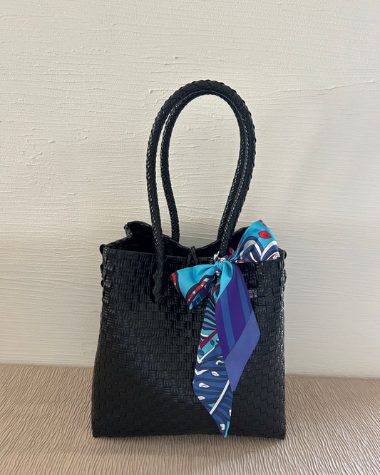 プラカゴバッグ M 《スカーフセット》チャコールブラック