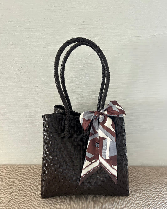 プラカゴバッグ M 《スカーフセット》チョコレートブラウン