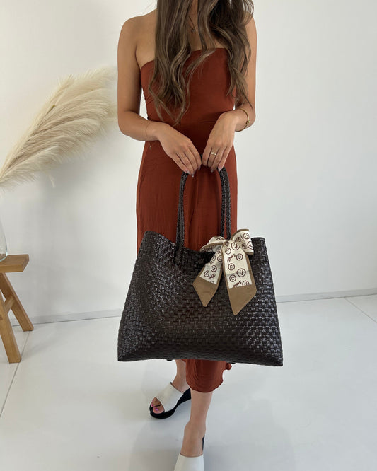 プラカゴバッグ XL 《スカーフセット》チョコレートブラウン