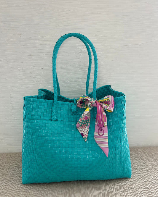 プラカゴバッグ XL 《スカーフセット》ターコイズブルー