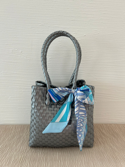 プラカゴバッグ S 《スカーフセット》グリマーシルバー