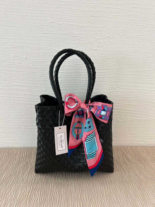 プラカゴバッグ S 《スカーフセット》チャコールブラック