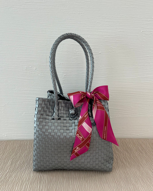 プラカゴバッグ M 《スカーフセット》グリマーシルバー