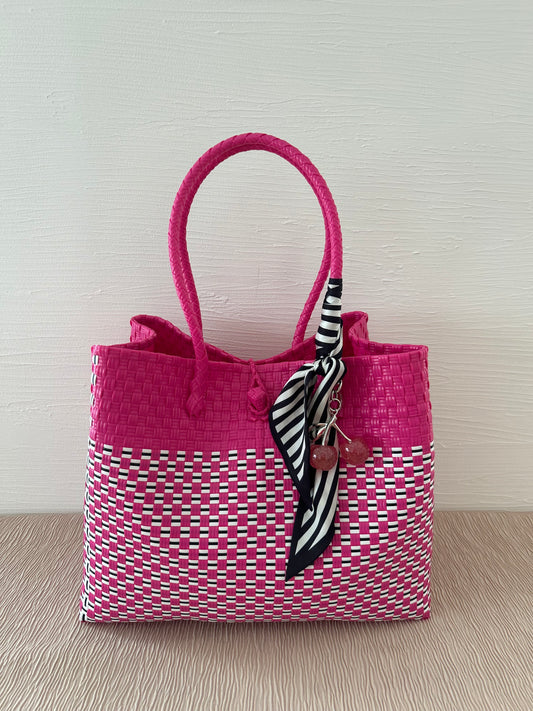 プラカゴバッグ XL 《スカーフセット》ホットピンク