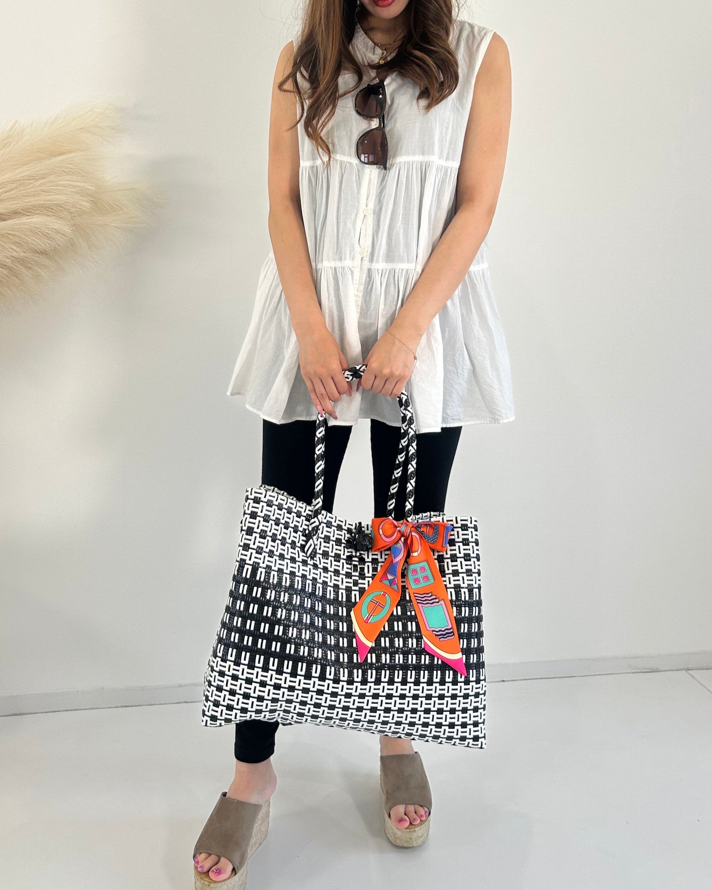 プラカゴバッグ　XL　《スカーフセット》Yin Yang