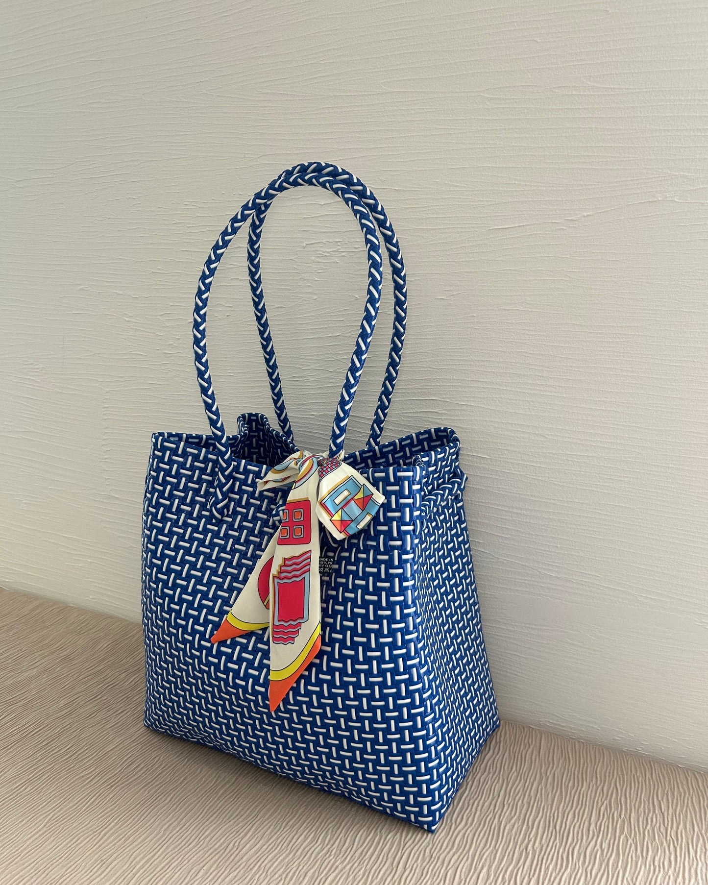 プラカゴバッグ　L　《スカーフセット》オーシャンブルー