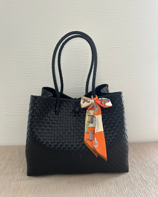 プラカゴバッグ　XL　《スカーフセット》チャコールブラック