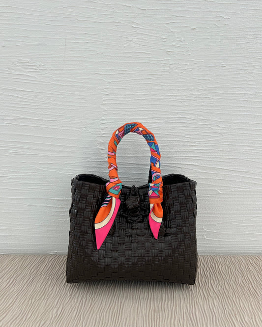 NEW プラカゴバッグ　XS　《スカーフセット》チョコレートブラウン