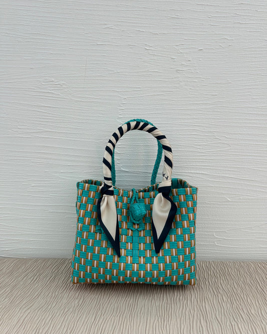 NEW プラカゴバッグ　XS　《スカーフセット》ゴールデンターコイズ