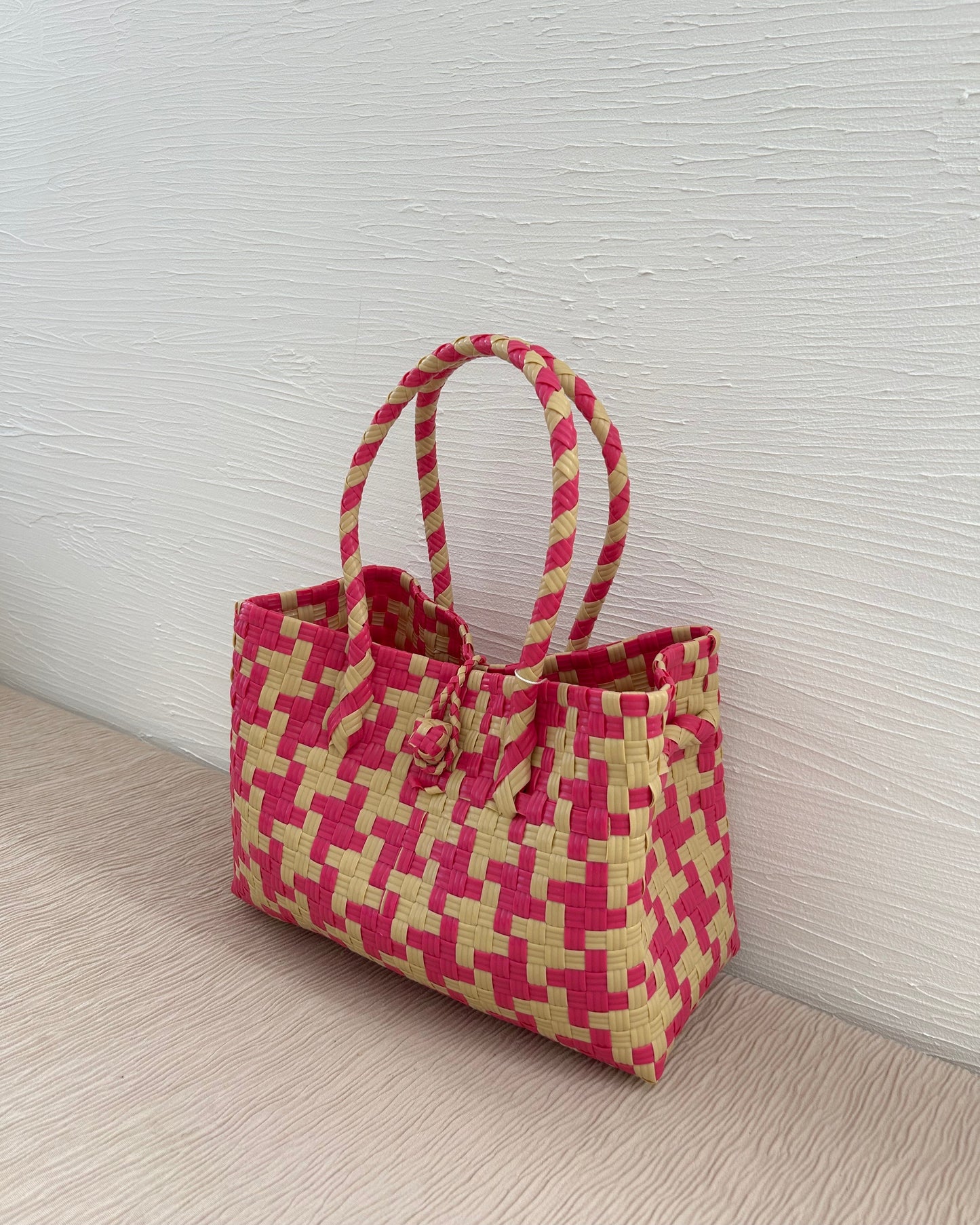 NEW プラカゴバッグ　M横長　チドリピンク