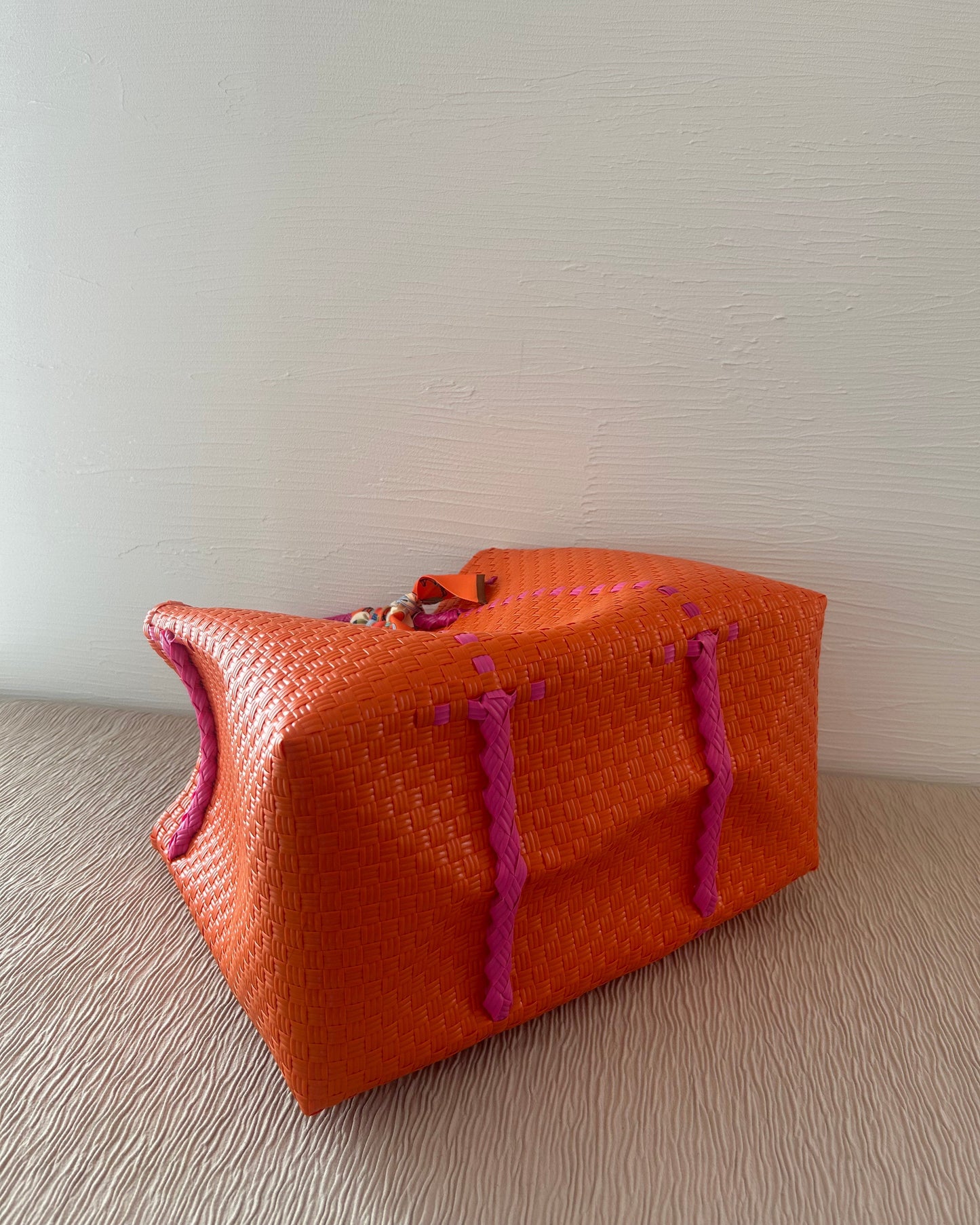 NEW プラカゴバッグ　XL　《スカーフセット》タンジリンブラッシュ　ショートハンドル