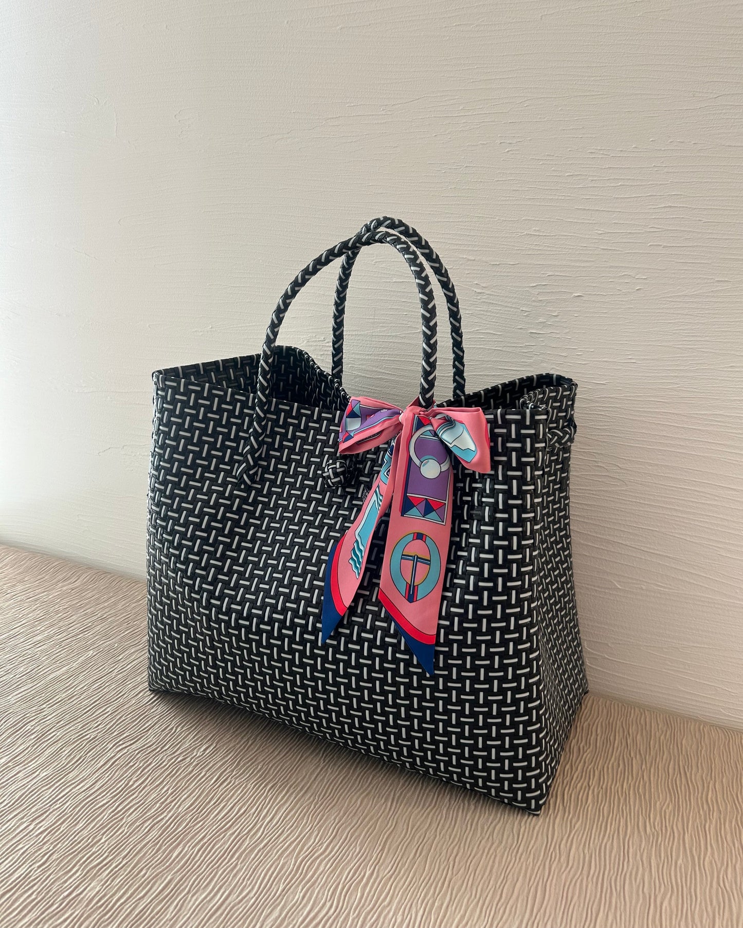 NEW プラカゴバッグ　XL　《スカーフセット》ミッドナイトブラック　ショートハンドル