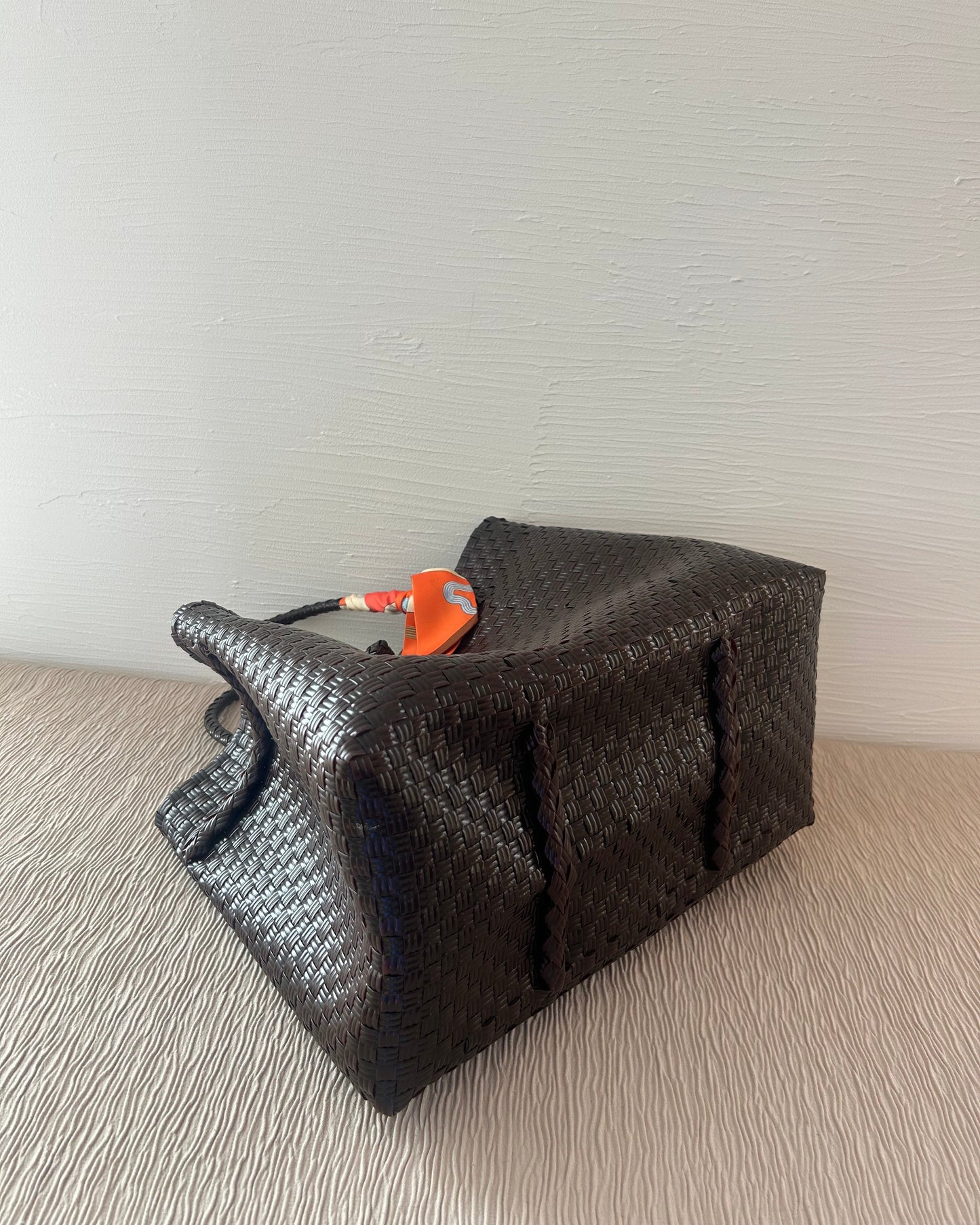 NEW プラカゴバッグ　XL　《スカーフセット》　チョコレートブラウン　ショートハンドル