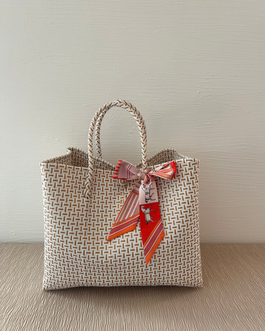 NEW プラカゴバッグ　XL　《スカーフセット》シャンパンゴールド　ショートハンドル